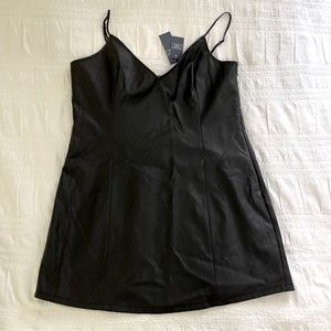 Abercrombie & Fitch Black Vegan Leather Mini Dress